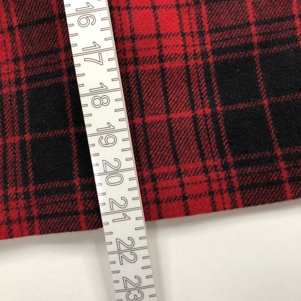 Eddie Bauer 14 (Fits 36In) Wool Blend Zip Plaid Mini Skirt Black Red MINT - Picture 4 of 11